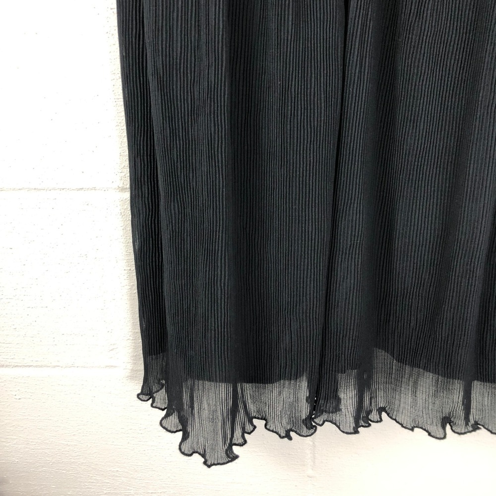 Abercrombie & Fitch Womens Plisse Ruched Babydoll‎ Mini Dress Size XL Tall Black - Picture 5 of 14